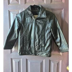 Vintage Wilsons leather M.Julian  black kids bomber jacket size small perfect!
